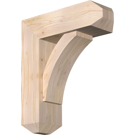 Ekena Millwork Thorton Craftsman Smooth Bracket w/ Offset Brace, Douglas Fir, 7 1/2"W x 22"D x 26"H BKT0806X22X26THR04SDF